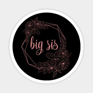 Big Sis cute pink typography for big sister gift for older sister. Magnet